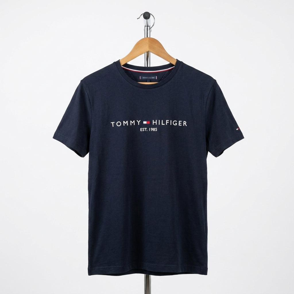 Tommy Hilfiger - Cotton - T-Shirt – Navy – Size L Fits S
