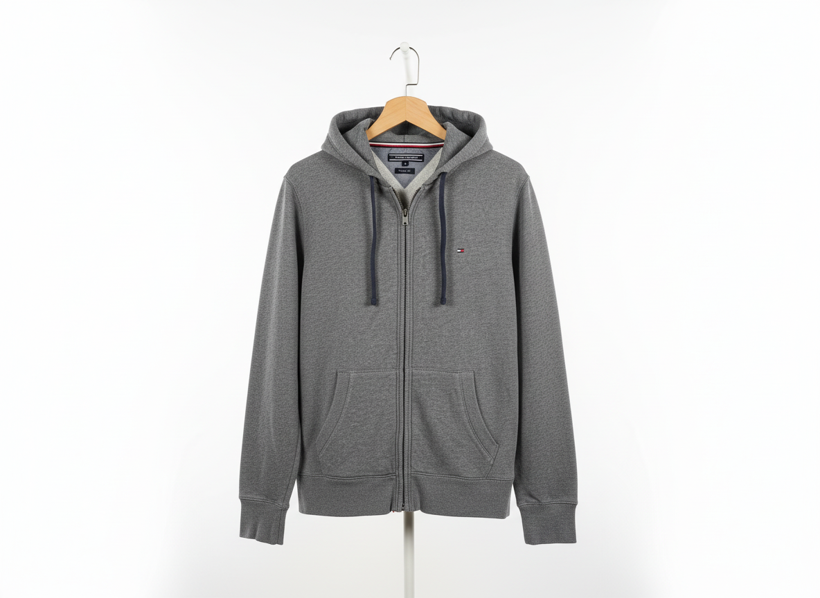 Tommy Hilfiger - Cotton - Hoodie – Gray – Size M