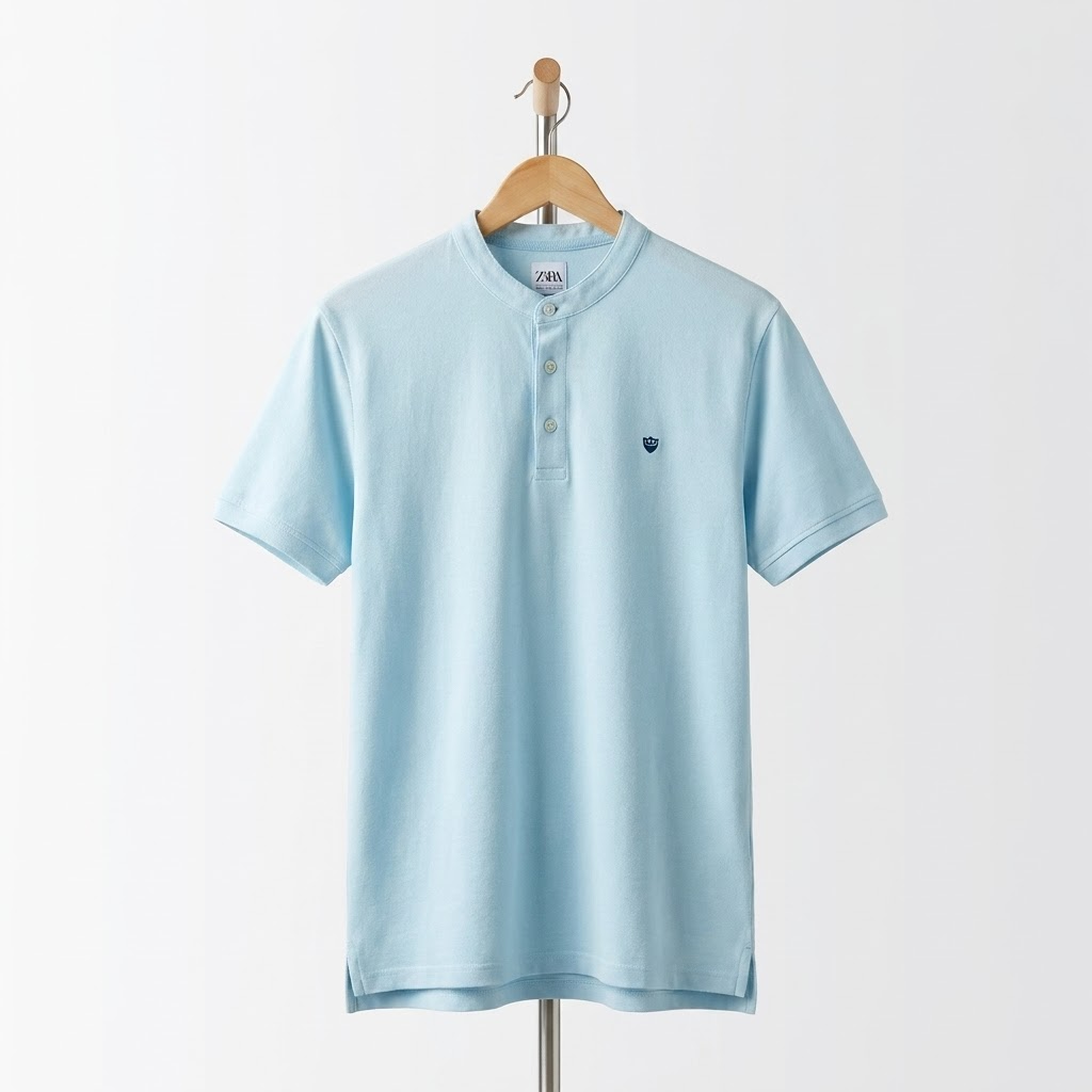 Zara - Cotton - Polo Shirt – Light Green – Size L