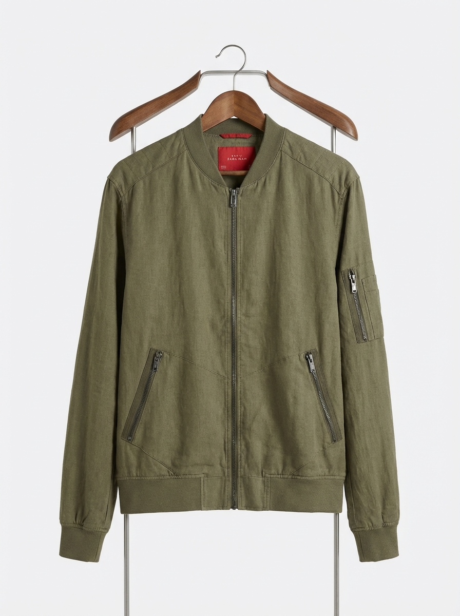 Zara - Linen - Jacket – Olive Green – Size L