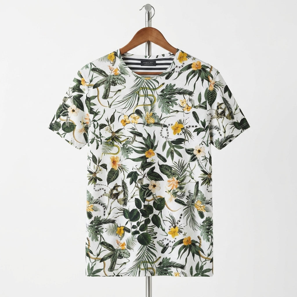 Zara - Cotton - T-Shirt – Floral – Size M