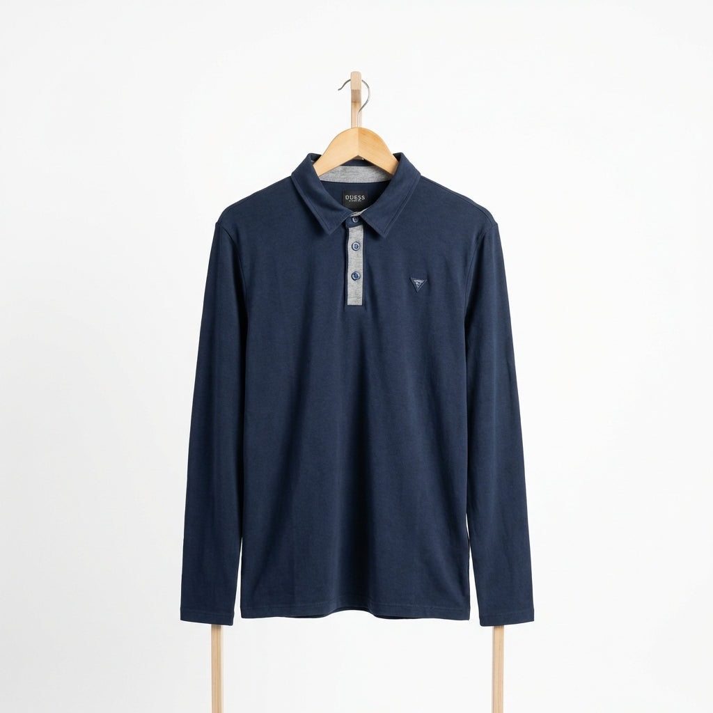 Guess - Cotton - Polo-Shirt – Navy – Size S