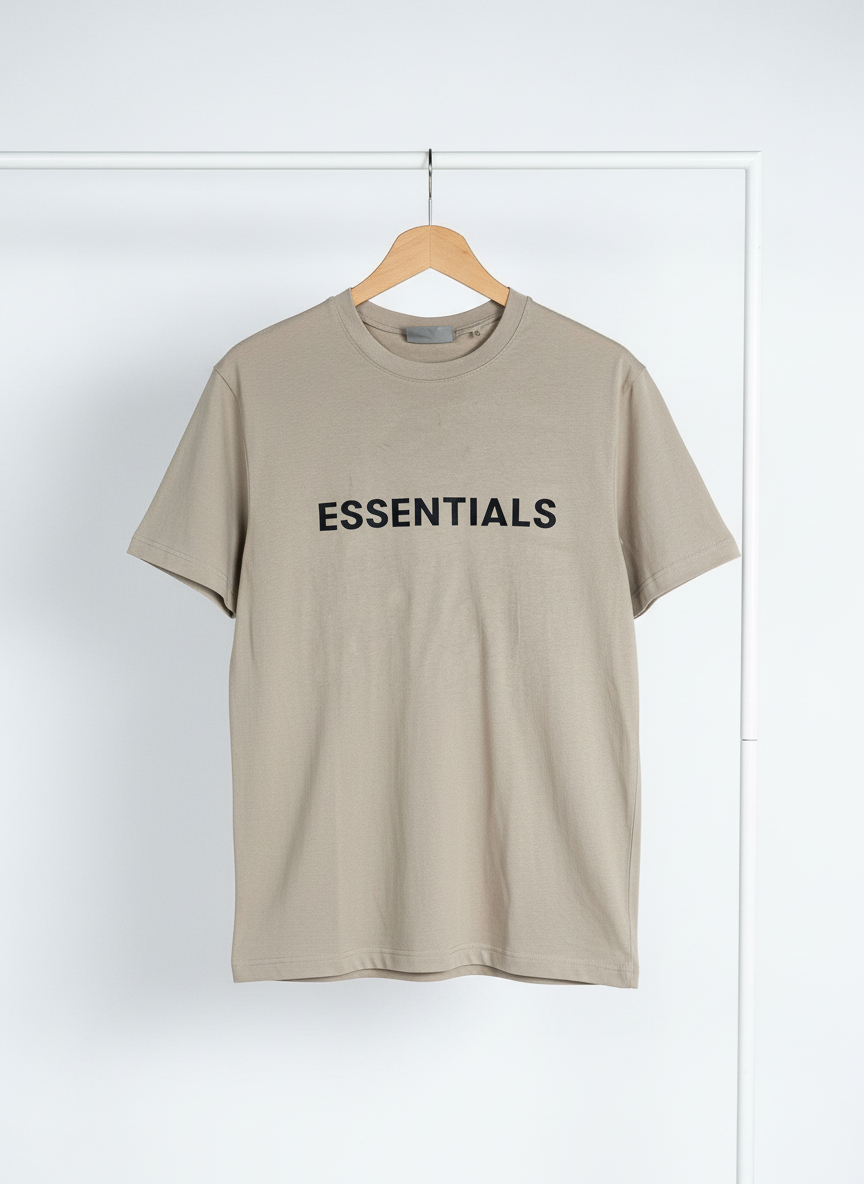 Essentials - Cotton - T-Shirt – Beige – Size L