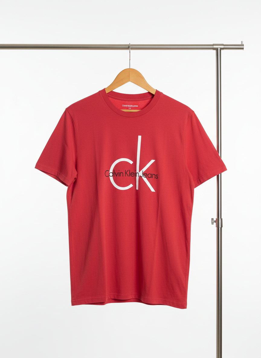 Calvin Klein - Cotton - T-Shirt – Red – Size L fits M