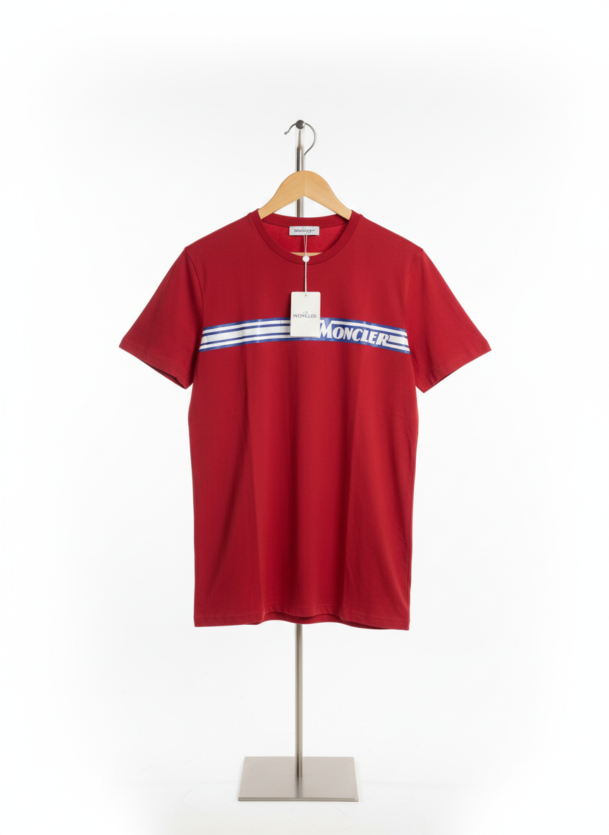 Moncler - Cotton - T-Shirt – Red – Size XL fits M