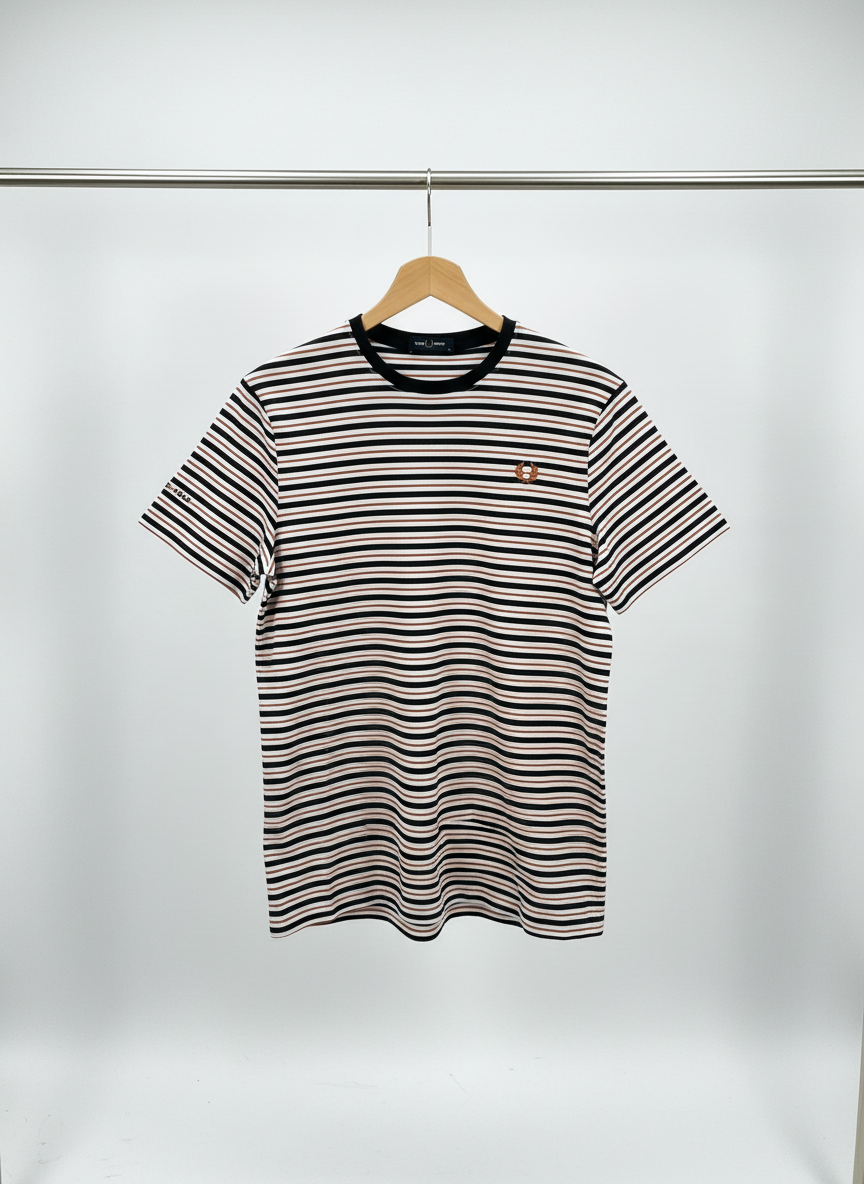 Fred Perry - Cotton -T-Shirt – Striped – Size M