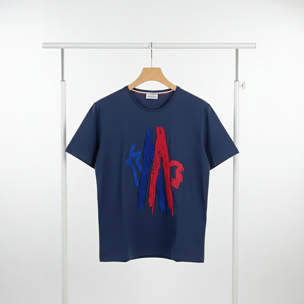 Moncler - Cotton - T-Shirt – Navy – Size L