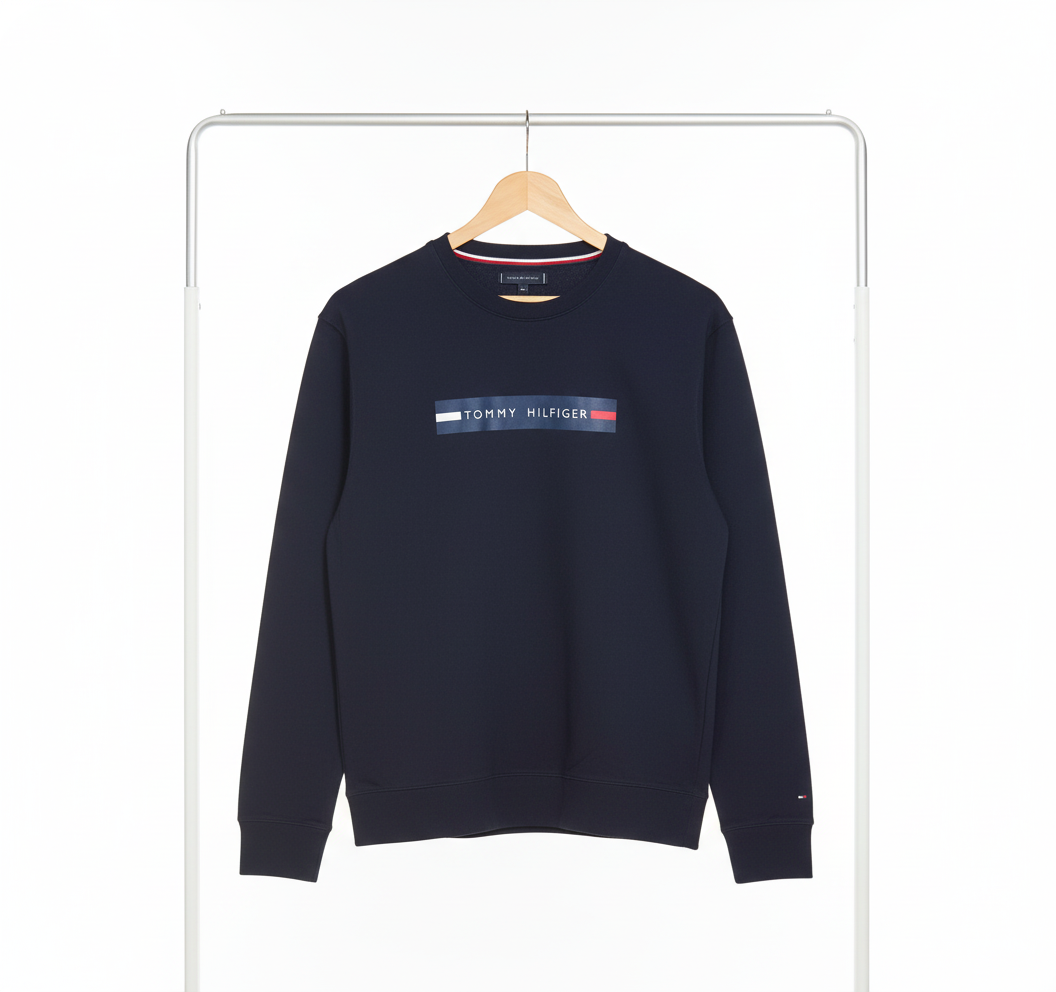 Tommy Hilfiger- Cotton Sweatshirt – Black – Size 3XL