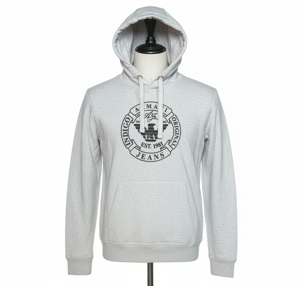 Armani - Cotton - Hoodie –  White – Size S