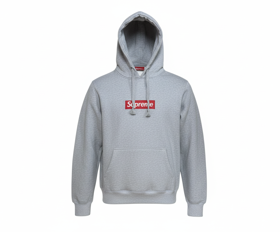 Supreme - Cotton - Hoodie –  Gray – Size S