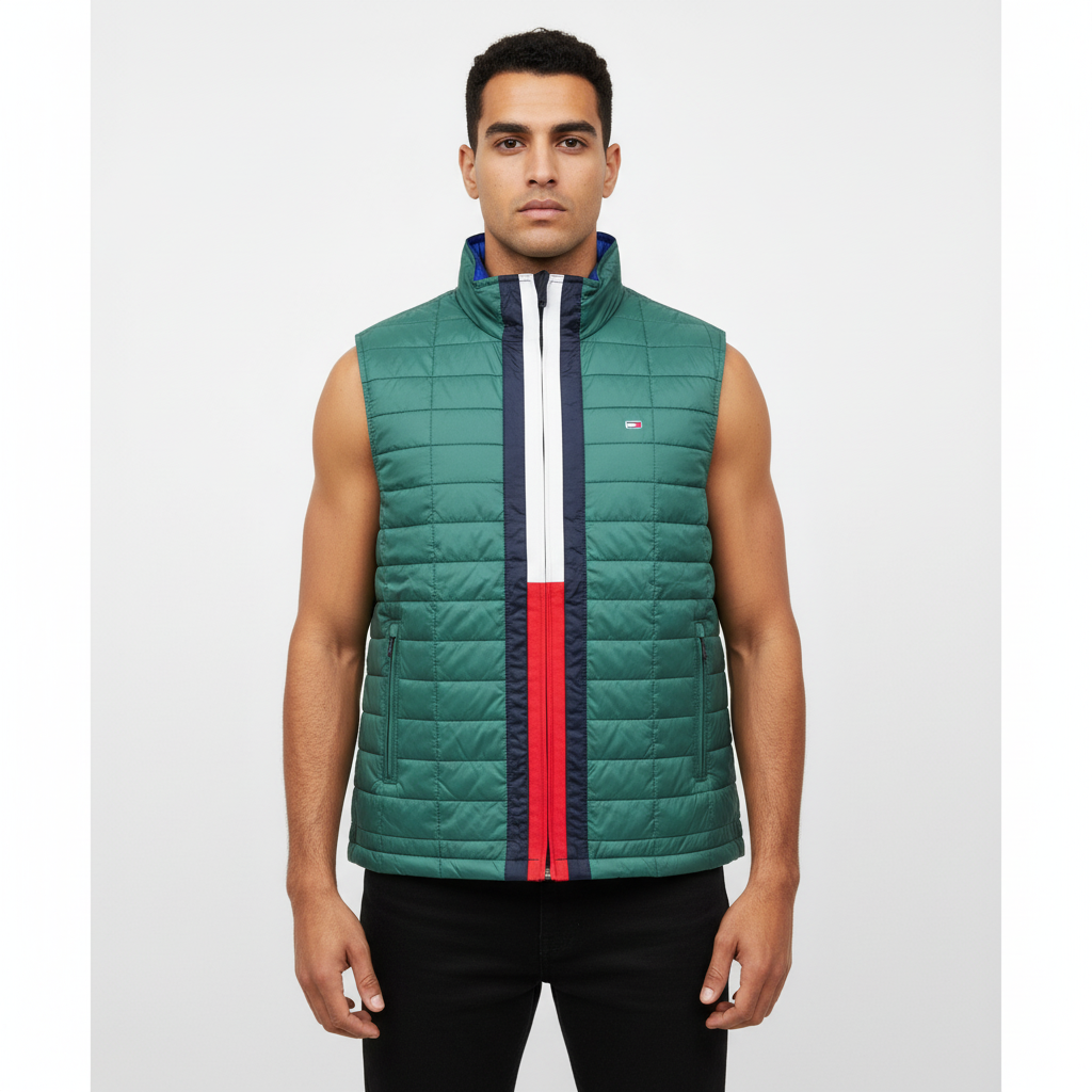 Tommy Hilfiger - Double Face - Vest – Green & Blue – Size L