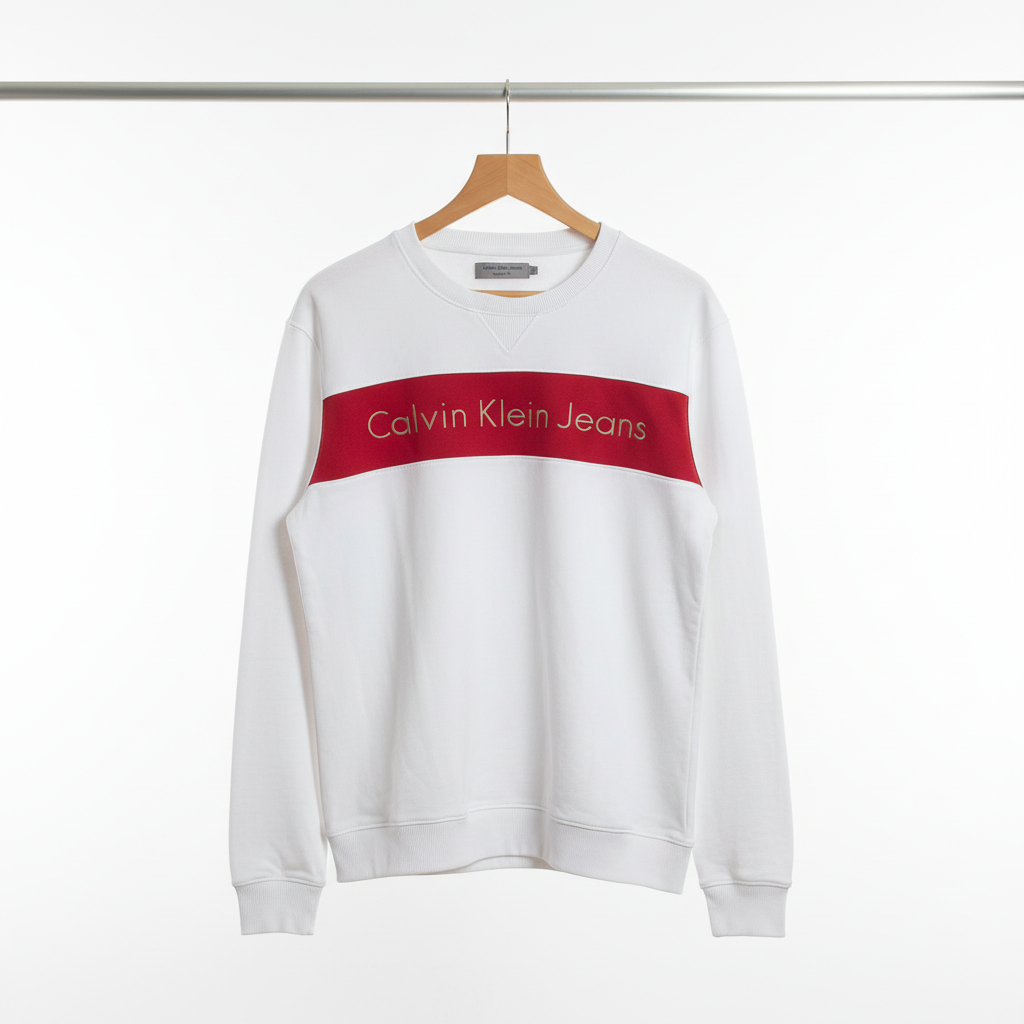 Calvin Klein - Cotton - Sweatshirt – White – Size L