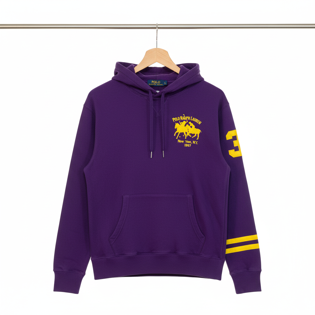 Polo Ralph Lauren - Cotton - Hoodie – Purple – Size L