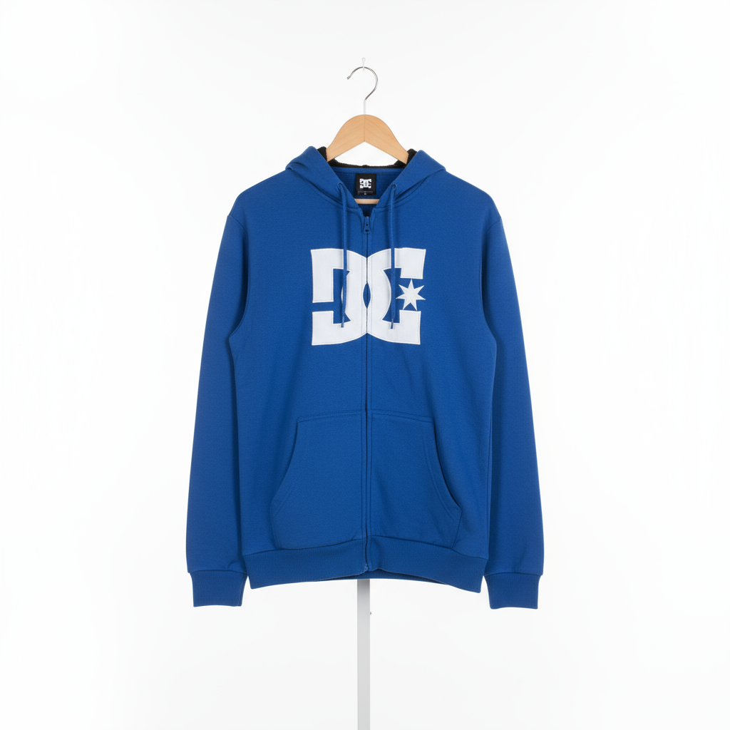 DC - Cotton - Zipped Hoodie – Blue – Size L