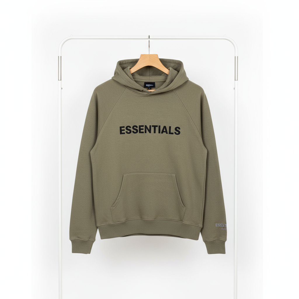 Essentials - Hoodie – Olive Green – Size M