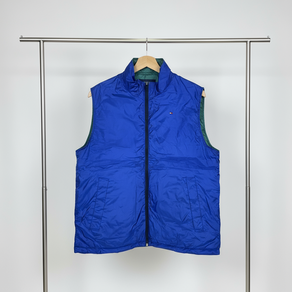 Tommy Hilfiger - Double Face - Vest – Green & Blue – Size L