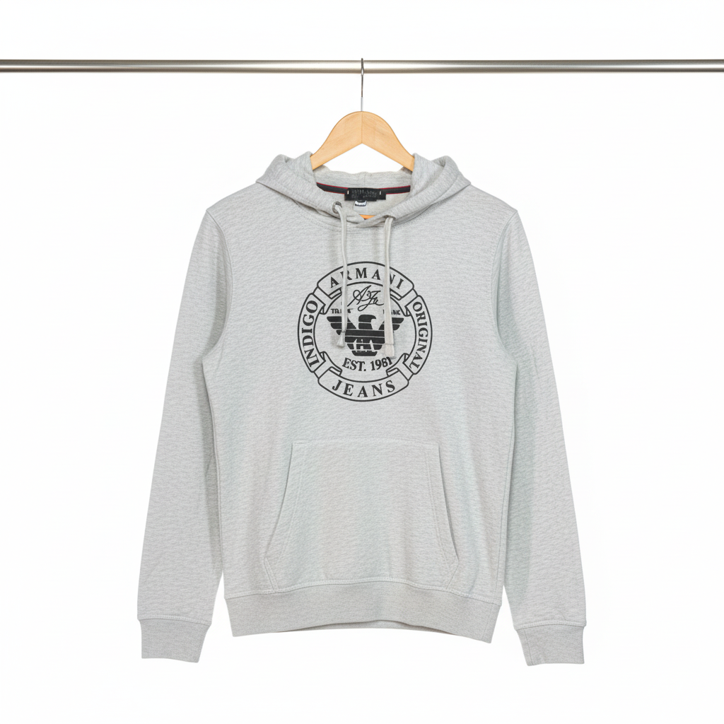 Armani - Cotton - Hoodie –  White – Size S