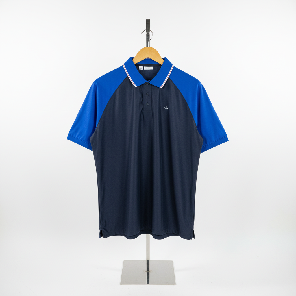 Calvin Klein - Polyester - Polo Shirt – Dark Blue – Size XXL